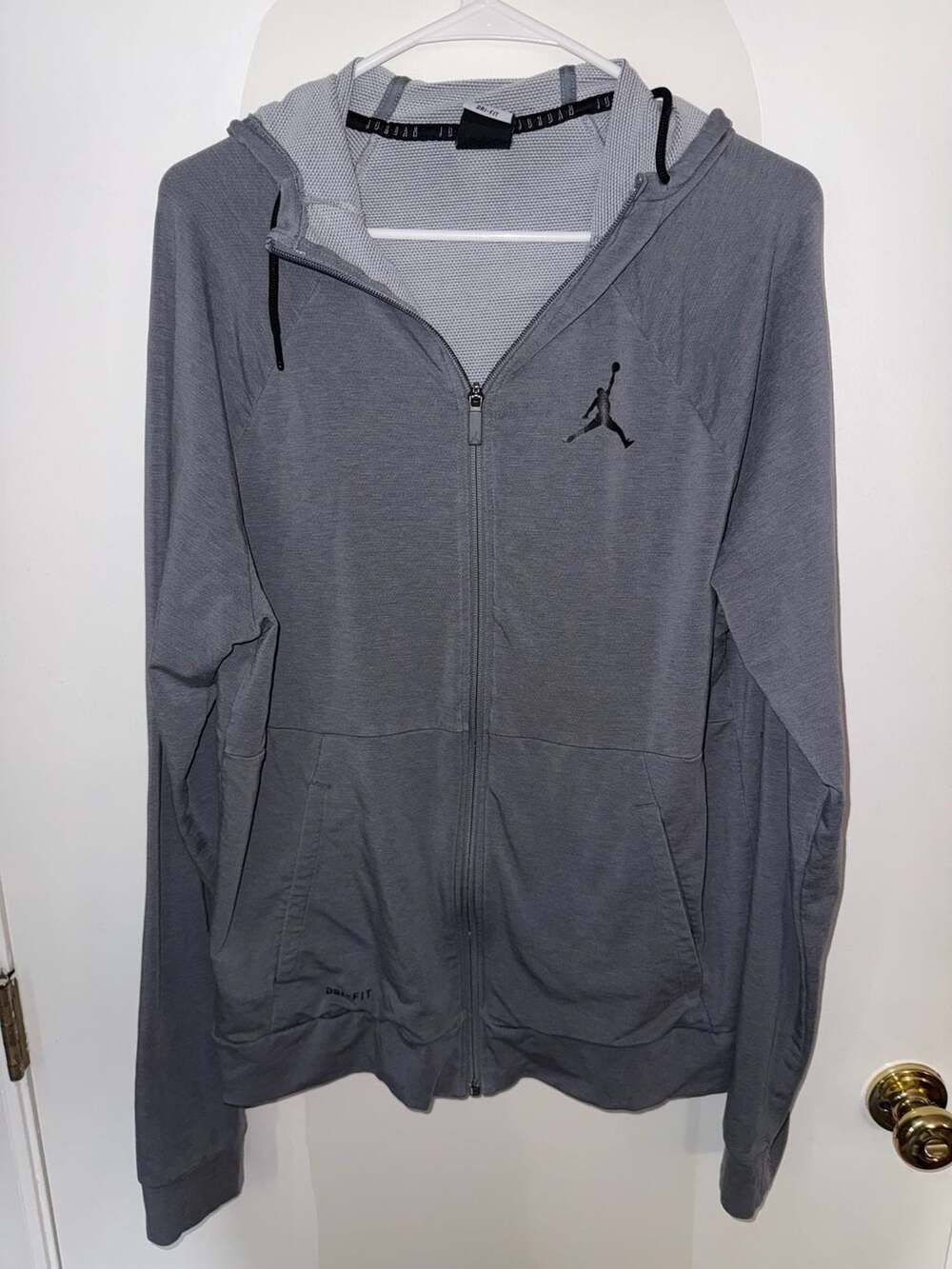 Jordan Dri-FIT Full Zip Hoodie Gray Size Large